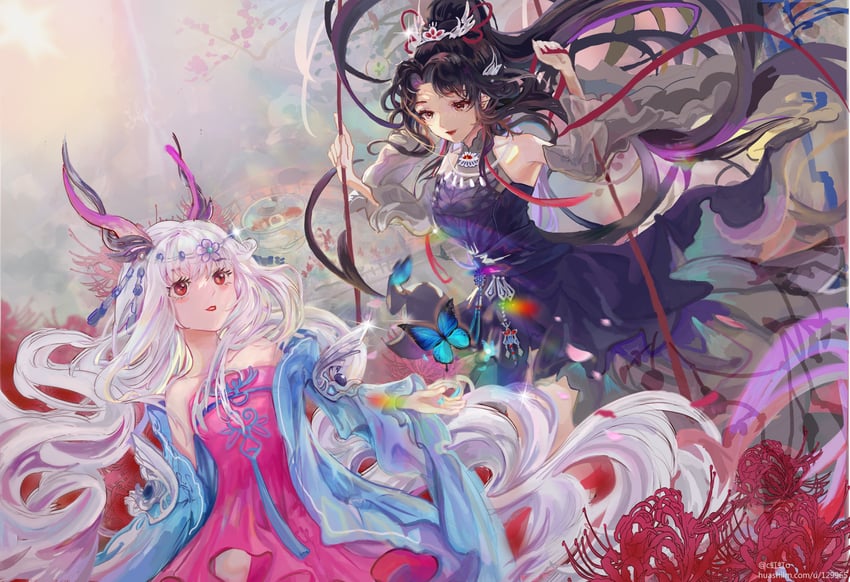 jiu ying and gui xiansheng (zhu xian) drawn by c_honghong_o