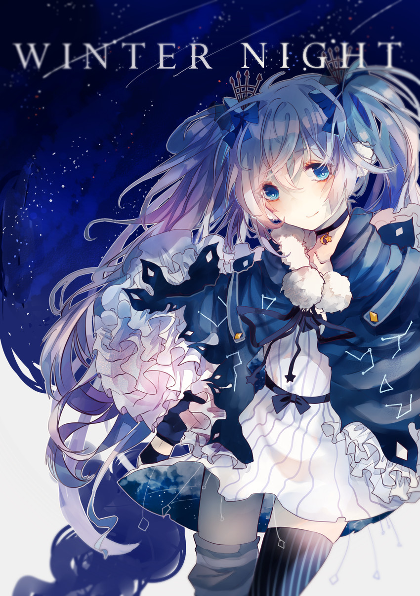 hatsune miku and fuyu no yoru miku (vocaloid) drawn by krytest