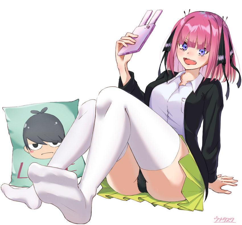 nakano nino and uesugi fuutarou (go-toubun no hanayome) drawn by umetasuku