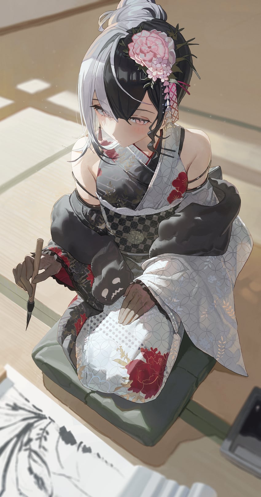 shiori novella and yorick (hololive and 1 more) drawn by starshell