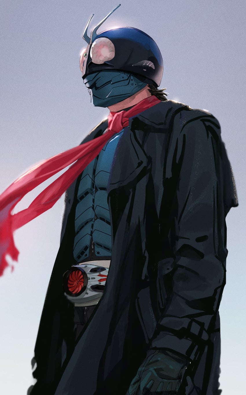 kamen rider 1 (kamen rider and 1 more) drawn by ikanyoikanikan