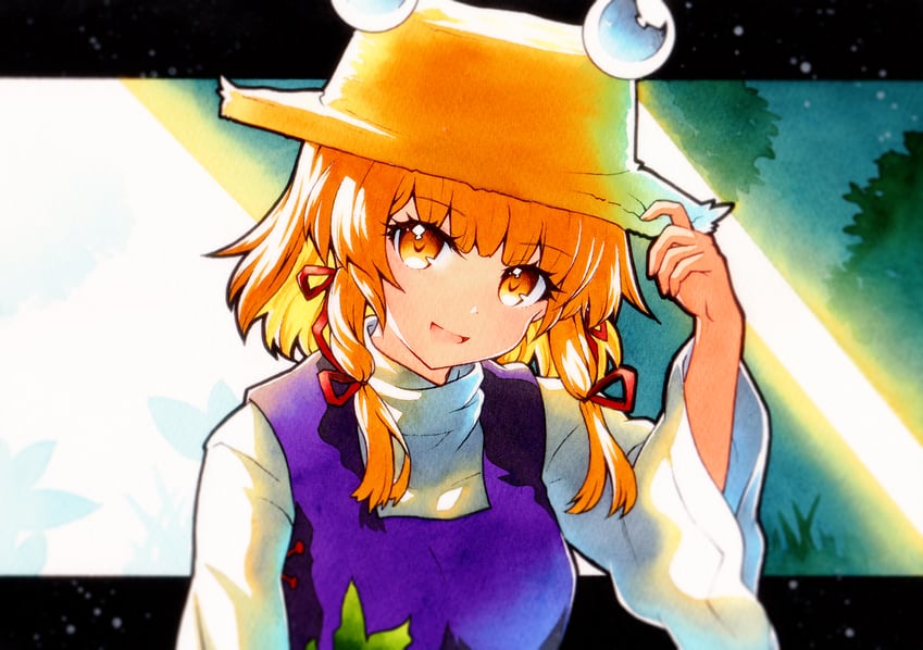 moriya suwako and pyonta (touhou) drawn by rinka_(qqqrinkappp)