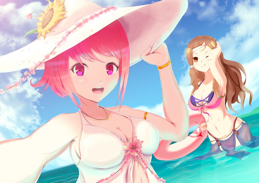 sakura and hana (fire emblem and 1 more) drawn by keldancon
