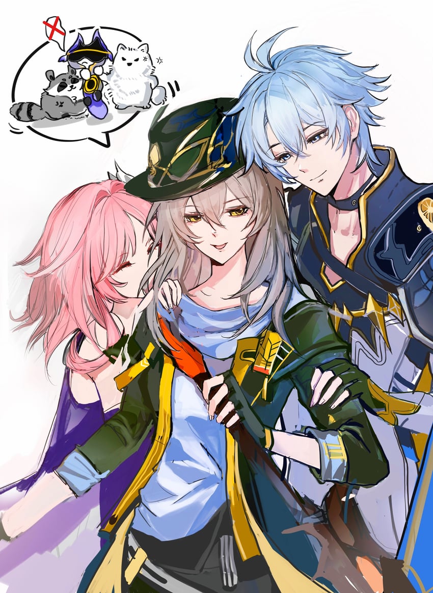 trailblazer, stelle, phainon, cyrene, and lygus (honkai and 1 more) drawn by baioufeiguoxilahai