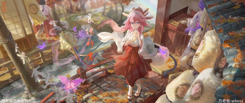 yae miko (genshin impact) drawn by wboss