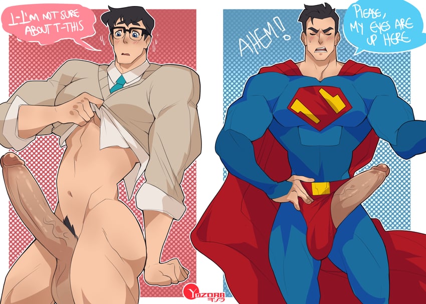 superman and clark kent (dc comics and 2 more) drawn by aliveyozora