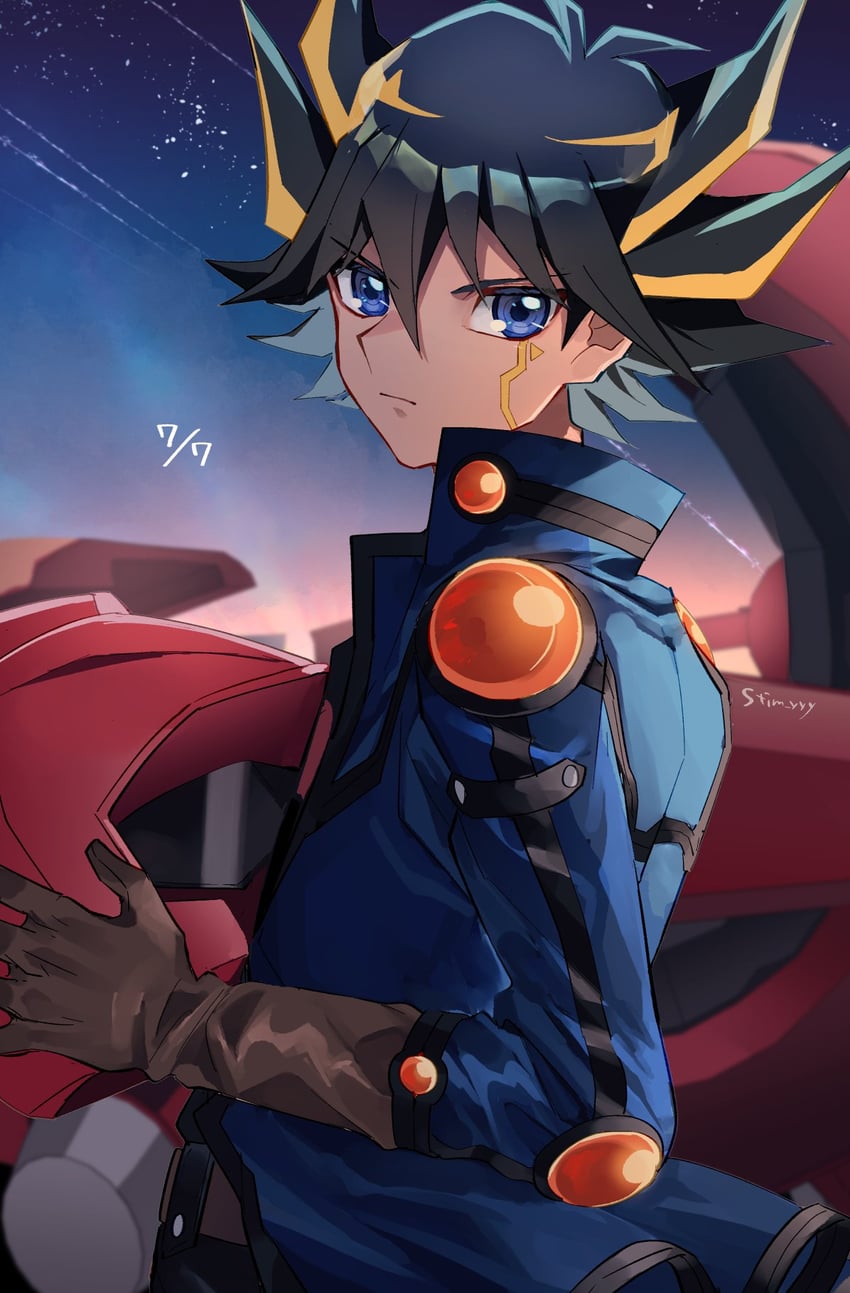 fudo yusei (yu-gi-oh! and 1 more) drawn by kuroda_(kuro_yyy)