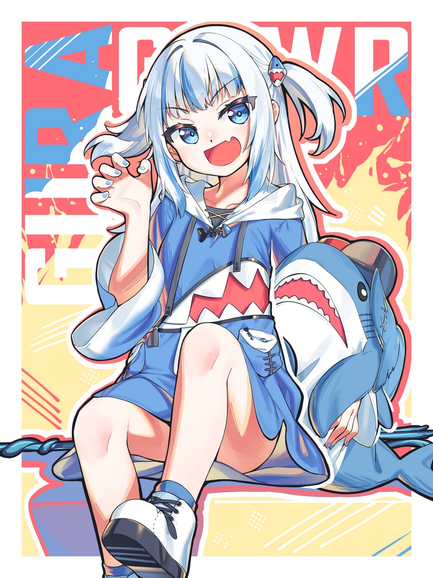 gawr gura (hololive and 1 more) drawn by coffeiz_p