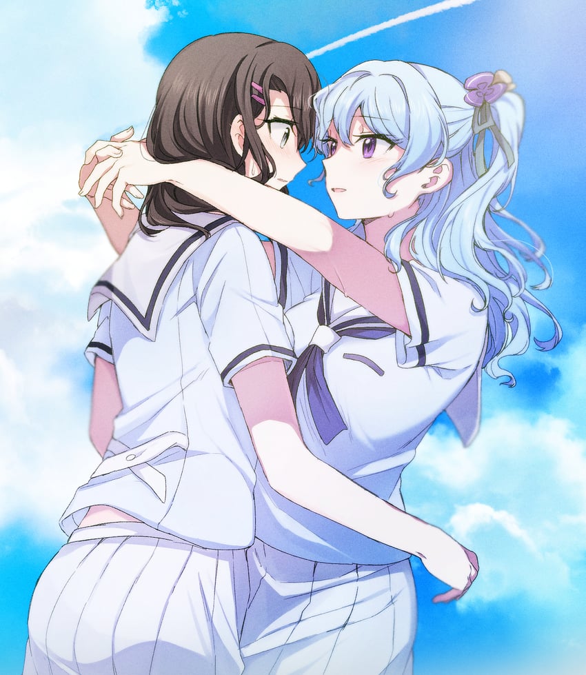 okusawa misaki and matsubara kanon (bang dream!) drawn by opi