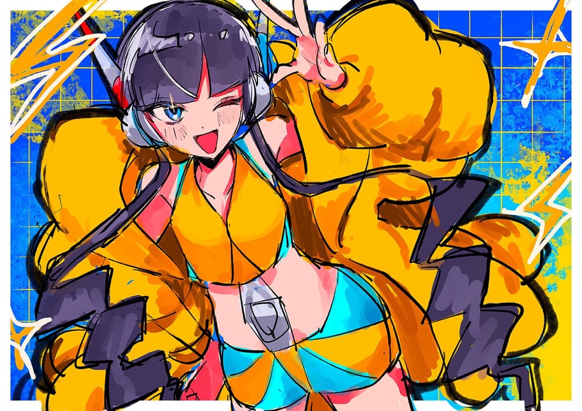 elesa (pokemon and 1 more) drawn by fukuzawa_(huku486)
