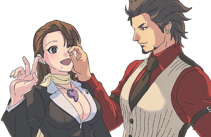 mia fey and diego armando (ace attorney and 1 more) drawn by lcageki