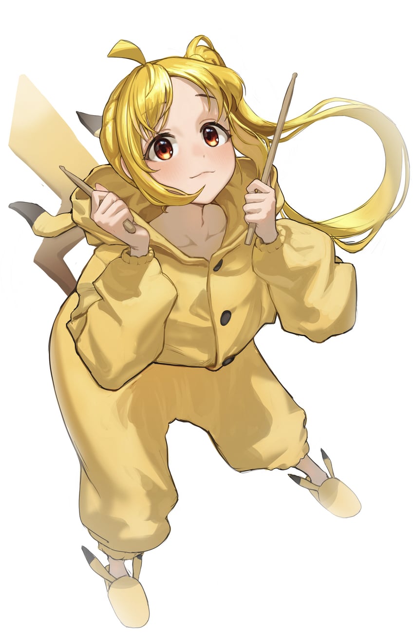 pikachu and ijichi nijika (pokemon and 1 more) drawn by apopo