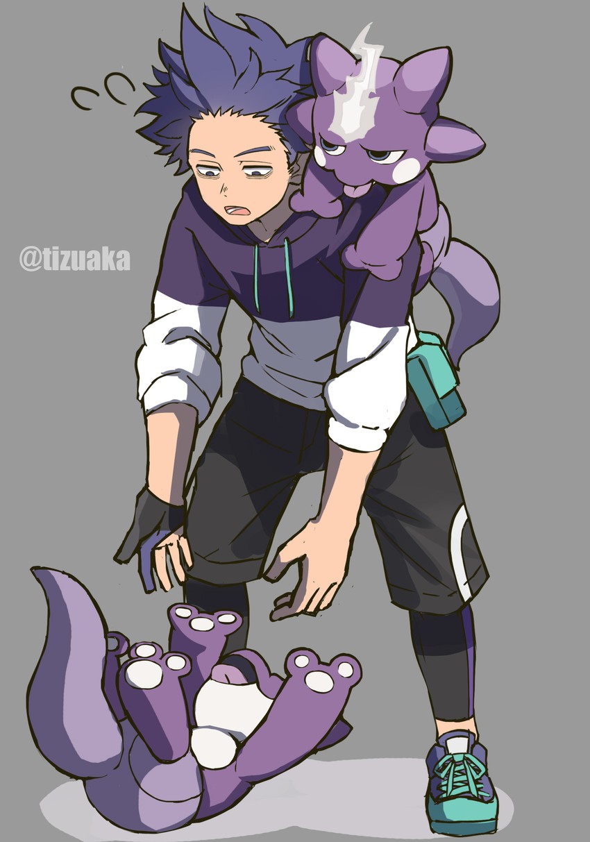 shinsou hitoshi and toxel (pokemon and 1 more) drawn by tonbanlove