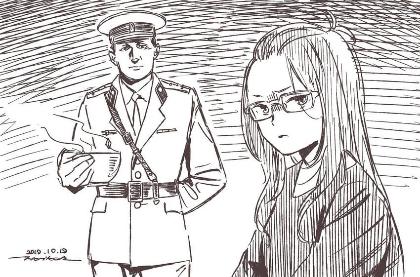 kagamihara sakura (real life and 1 more) drawn by horikou