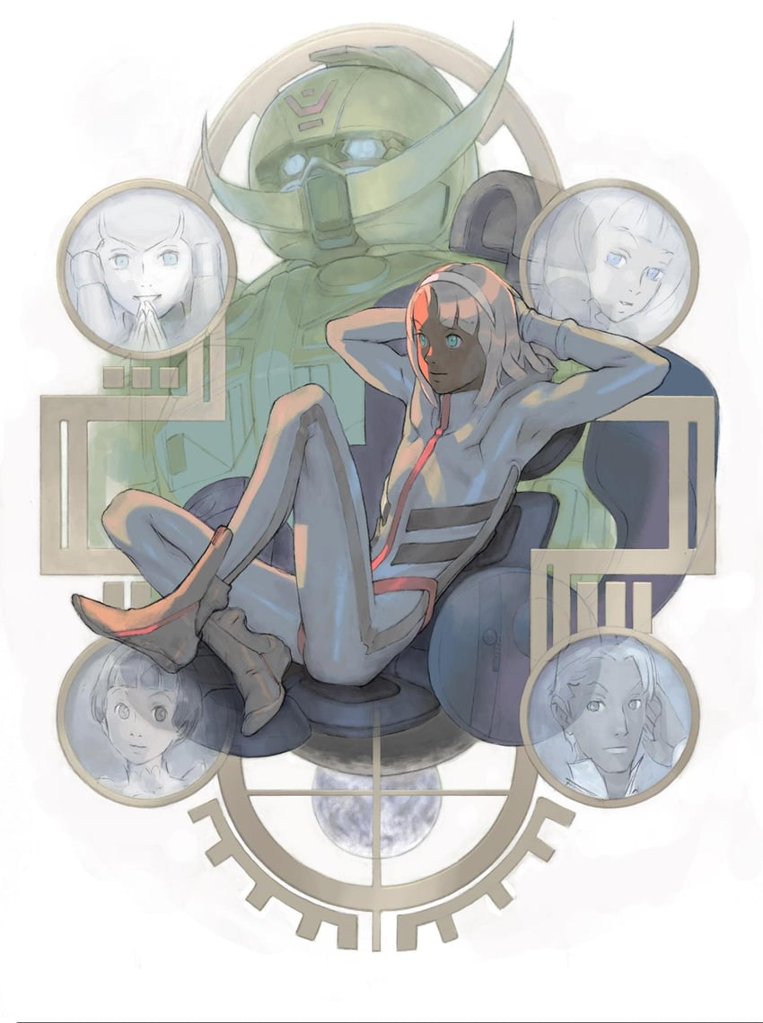 loran cehack, turn a gundam, dianna soreil, kihel heim, sochie heim, and 1 more (gundam and 1 more) drawn by yasuda_akira