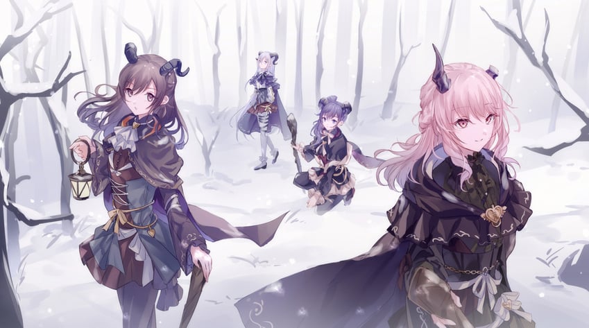 asahina mafuyu, shinonome ena, akiyama mizuki, and yoisaki kanade (project sekai) drawn by haku_wi