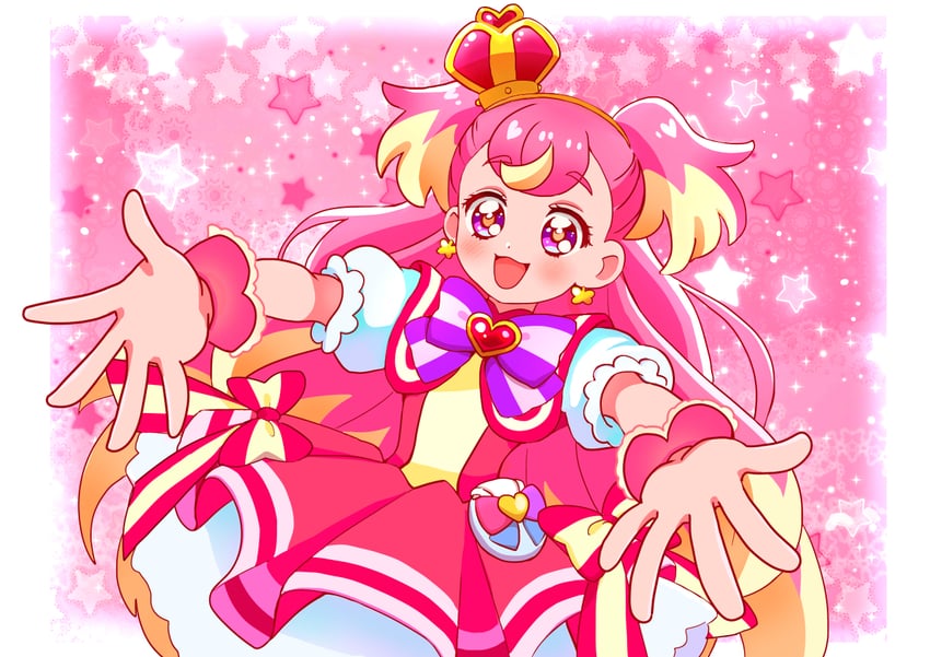 inukai komugi and cure wonderful (precure and 1 more) drawn by kyanos_(b_0000ff)