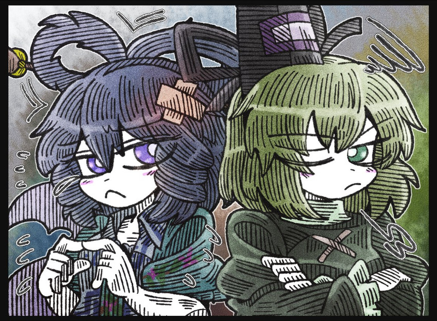 kaku seiga and soga no tojiko (touhou) drawn by suenari_(peace)
