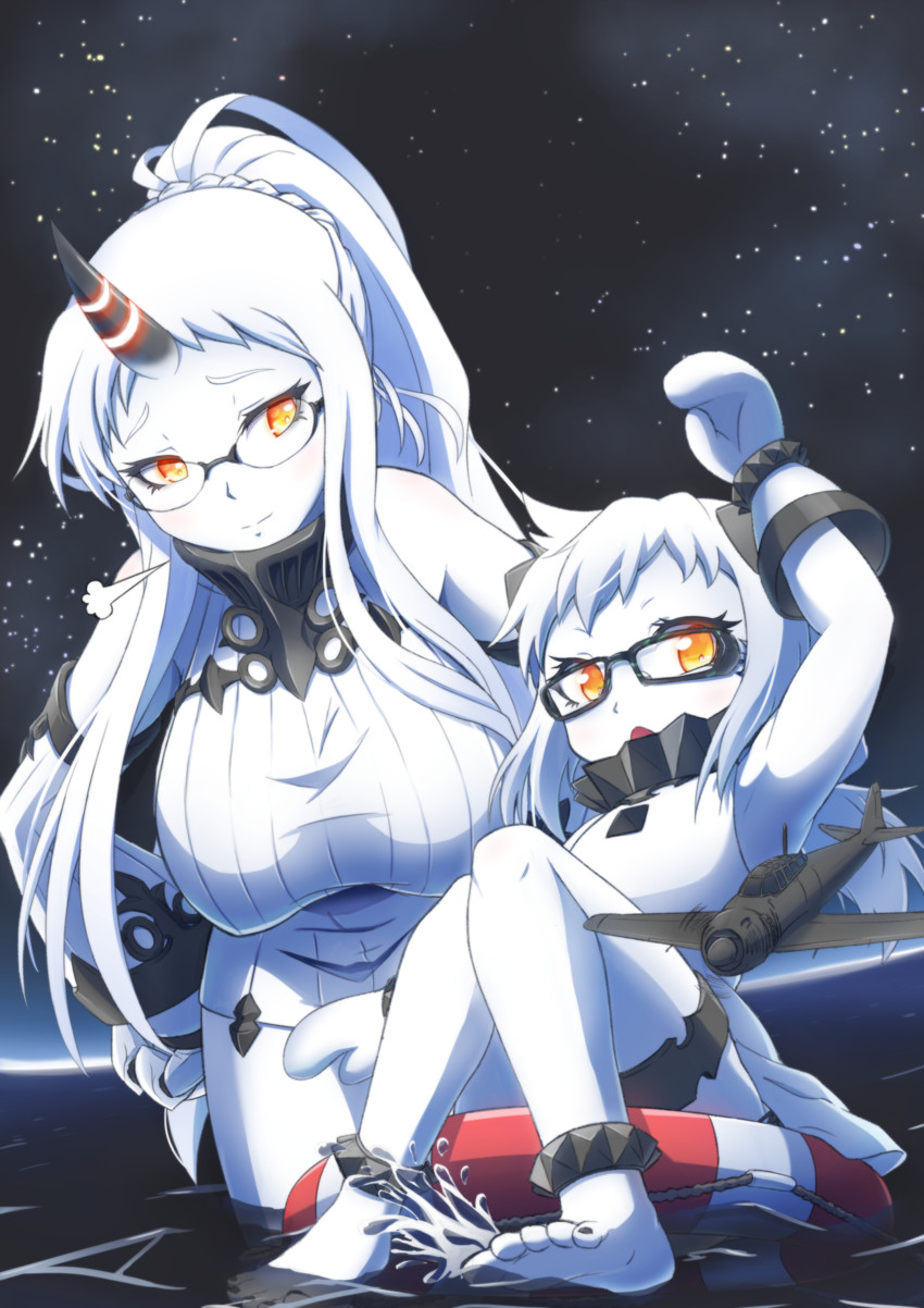northern ocean princess and seaport princess (kantai collection) drawn by pokke_(pokke-chan)