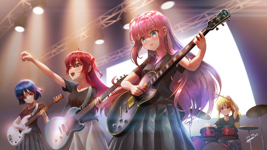 gotoh hitori, kita ikuyo, ijichi nijika, and yamada ryo (bocchi the rock!) drawn by estrella_(uypu4574)
