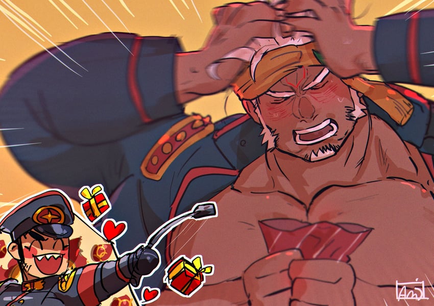 aizen and kalki (tokyo afterschool summoners) drawn by amu_(omoro3bot)