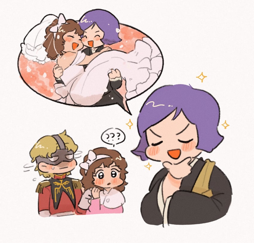 char aznable, amuro ray, and garma zabi (gundam and 2 more) drawn by zasha_(zashache)
