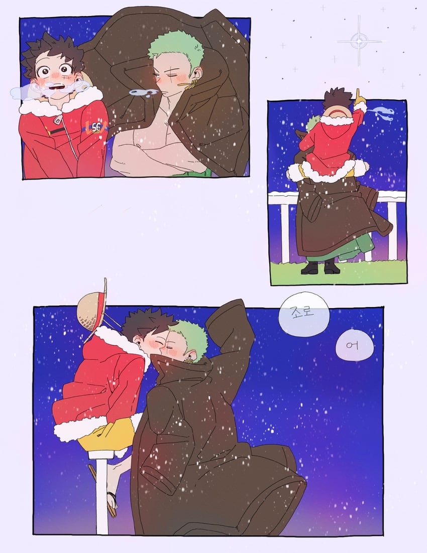 monkey d. luffy and roronoa zoro (one piece) drawn by babpiece