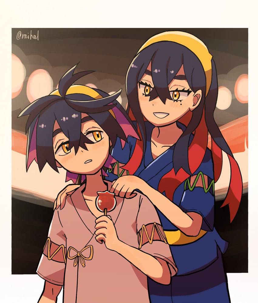kieran and carmine (pokemon and 1 more) drawn by raihal_il