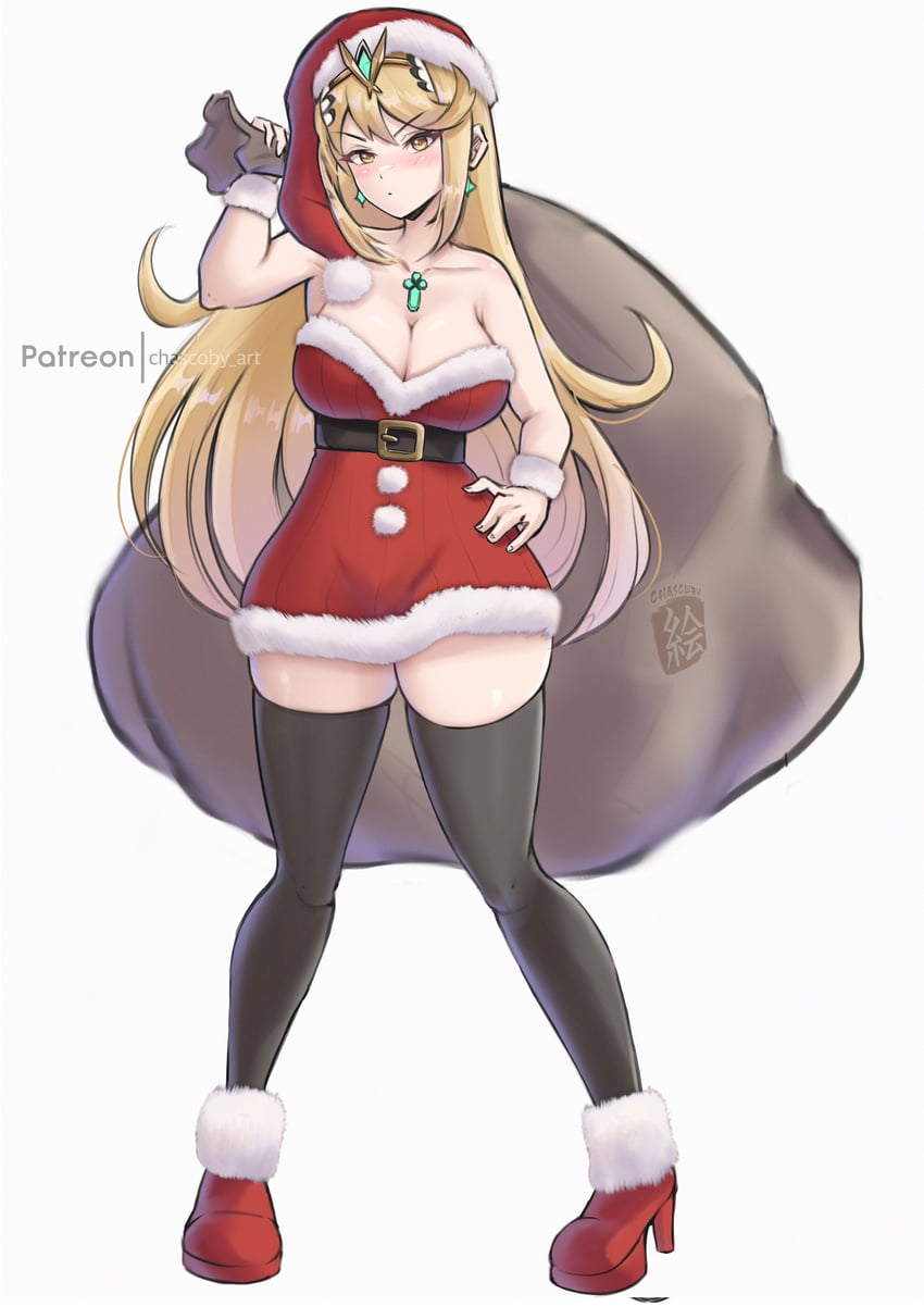 mythra (xenoblade chronicles and 1 more) drawn by chascoby