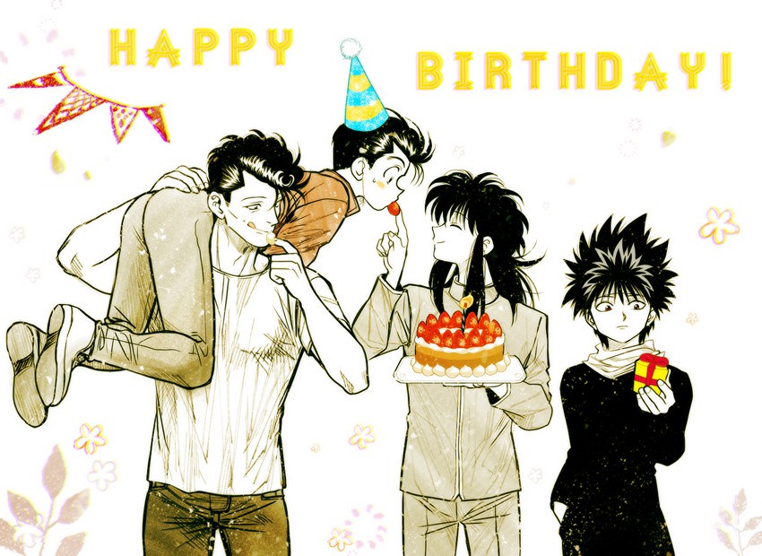 kurama, hiei, urameshi yusuke, and kuwabara kazuma (yu yu hakusho) drawn by jungyun99