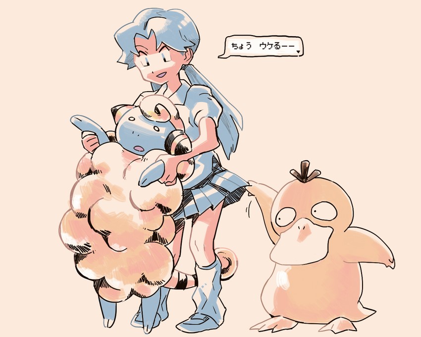 psyduck, mareep, and lass (pokemon and 1 more) drawn by donnpati