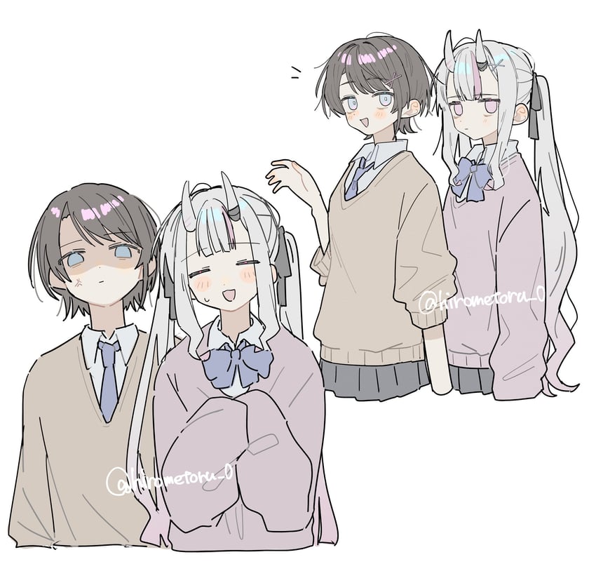 oozora subaru and nakiri ayame (hololive) drawn by kirome_toru_2