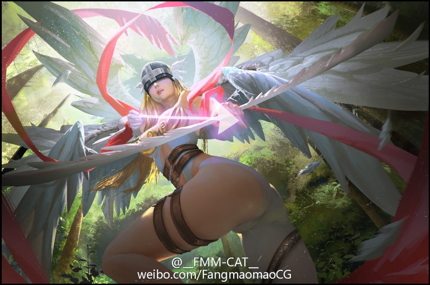 angewomon (digimon and 1 more) drawn by fmm_cat