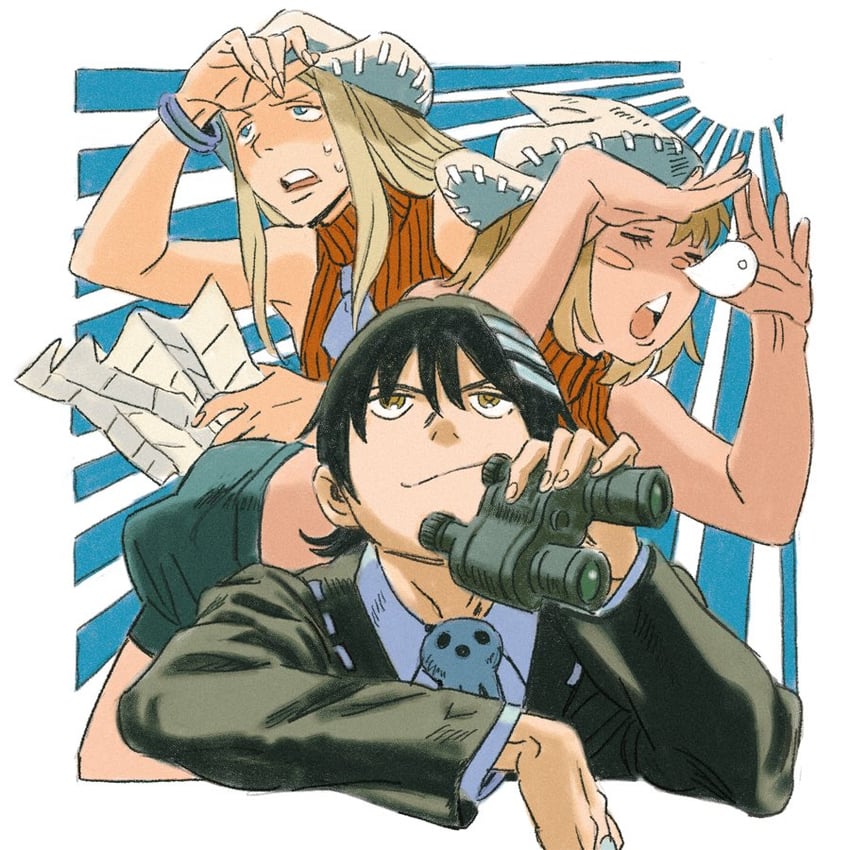 death the kid, patricia thompson, and elizabeth thompson (soul eater) drawn by amber389