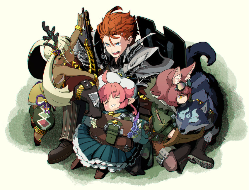 hound, herbalist, herbalist 2, dragoon, hound 1, and 3 more (sekaiju no meikyuu and 1 more) drawn by reiesu_(reis)