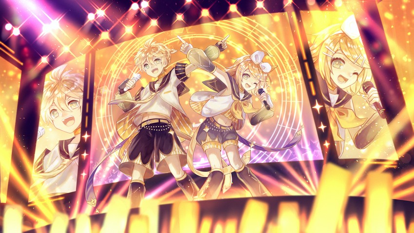 kagamine rin and kagamine len (vocaloid) drawn by hoshiakari_lenu