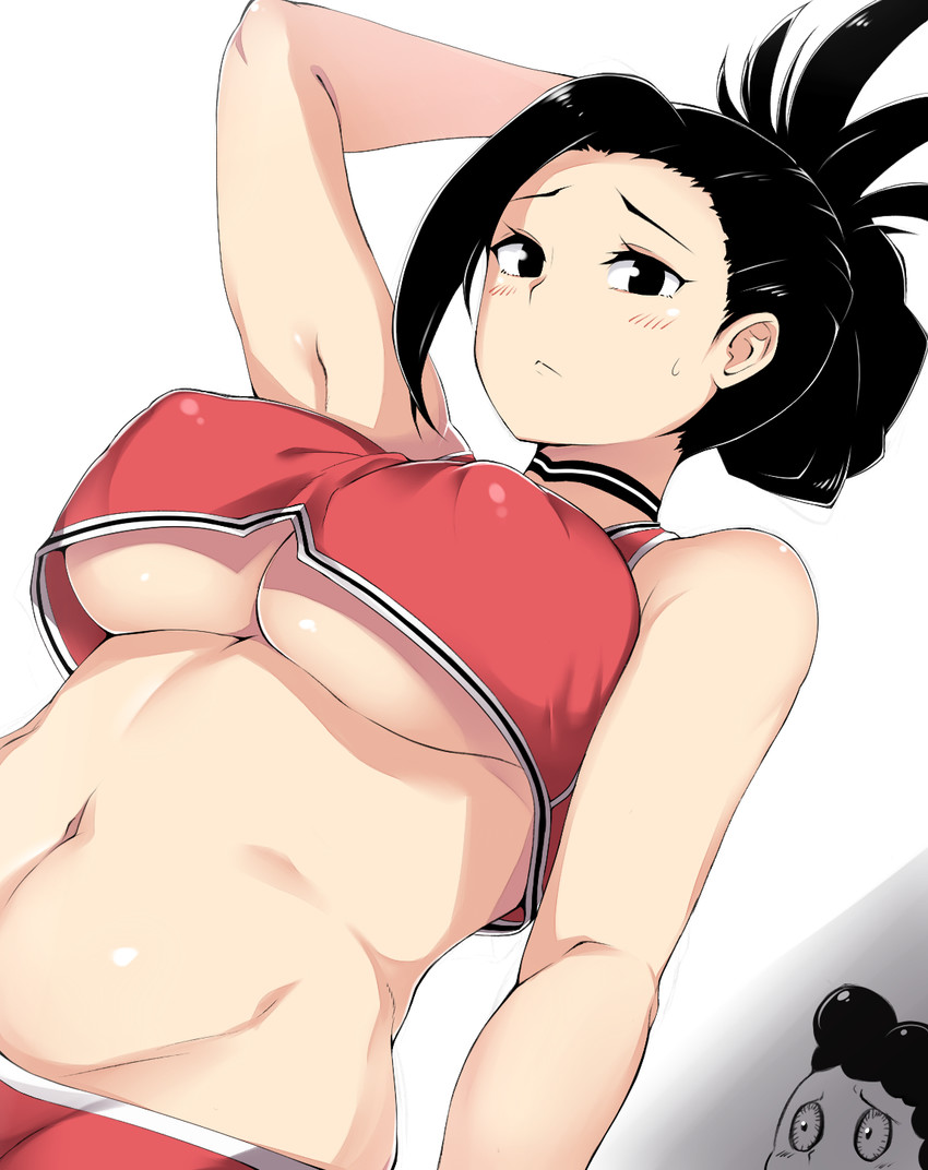 yaoyorozu momo and mineta minoru (boku no hero academia) drawn by moisture_(chichi)