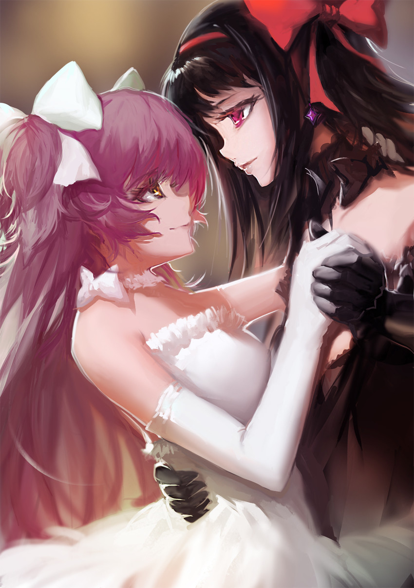akemi homura, kaname madoka, ultimate madoka, and akuma homura (mahou shoujo madoka magica and 1 more) drawn by blackrabbitsoul