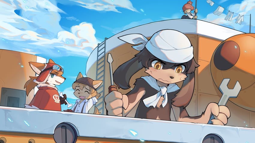 red savarin, jin macchiato, malt marzipan, and wappa charlotte (little tail bronx and 2 more) drawn by kabo_(kabo_lab)