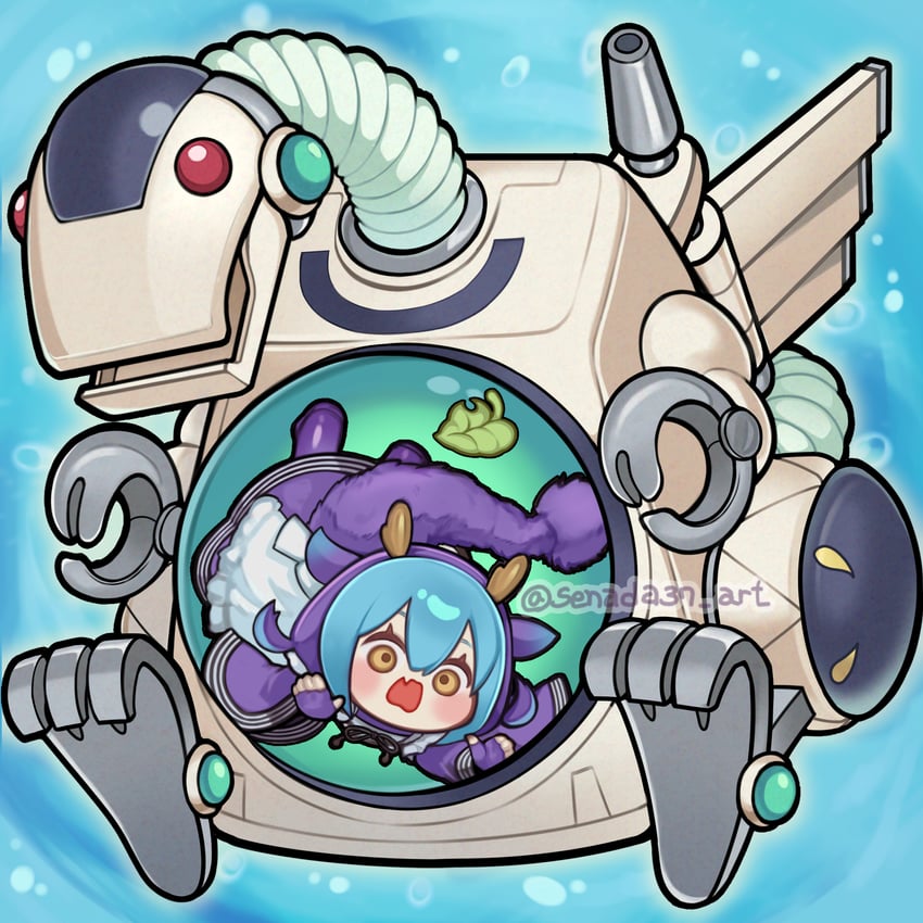 laundry dragonmaid and appliancer laundry dragon (yu-gi-oh!) drawn by senada37