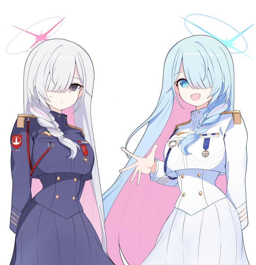 plana and general student council president (blue archive) drawn by skyrain315