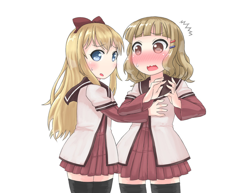 toshinou kyouko and oomuro sakurako (yuruyuri) drawn by s_ibane