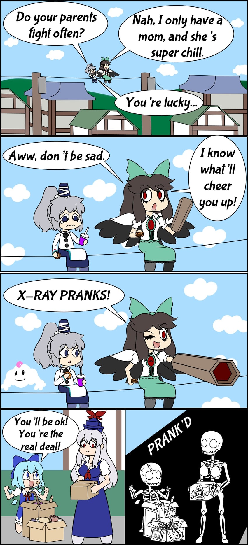 cirno, reiuji utsuho, kamishirasawa keine, mononobe no futo, and mallow (touhou and 2 more) drawn by pierrelucstl