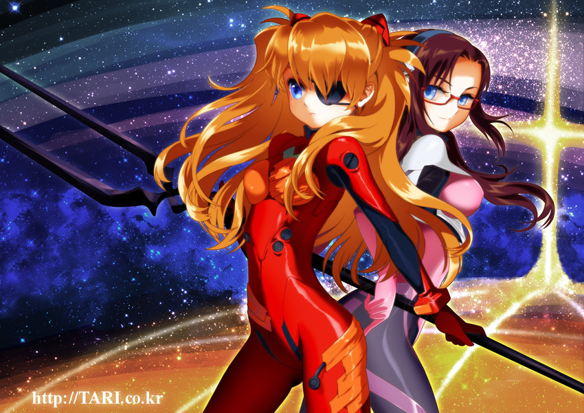 souryuu asuka langley and makinami mari illustrious (neon genesis evangelion and 2 more) drawn by tari