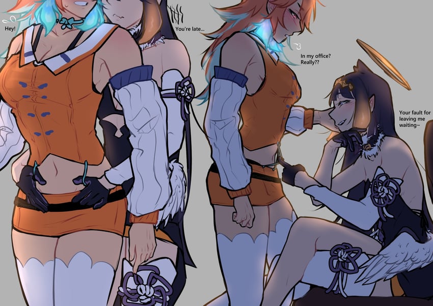 ninomae ina'nis and takanashi kiara (hololive and 1 more) drawn by rei_(_silvertone)