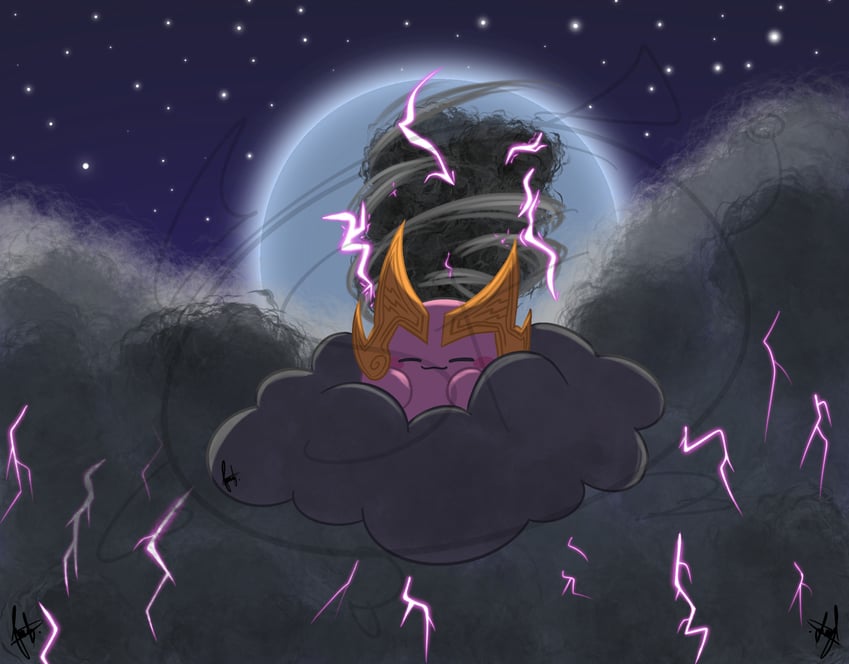 kirby, tornado kirby, and storm tornado kirby (kirby and 1 more) drawn by sofidragonheart