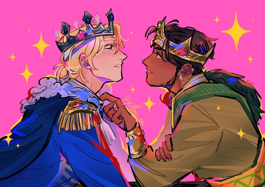 dimitri alexandre blaiddyd and claude von riegan (fire emblem and 1 more) drawn by polochon
