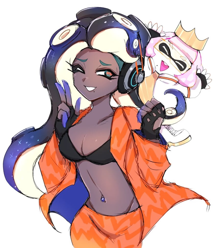 marina and pearl (splatoon and 2 more) drawn by chemaru_(a8l)