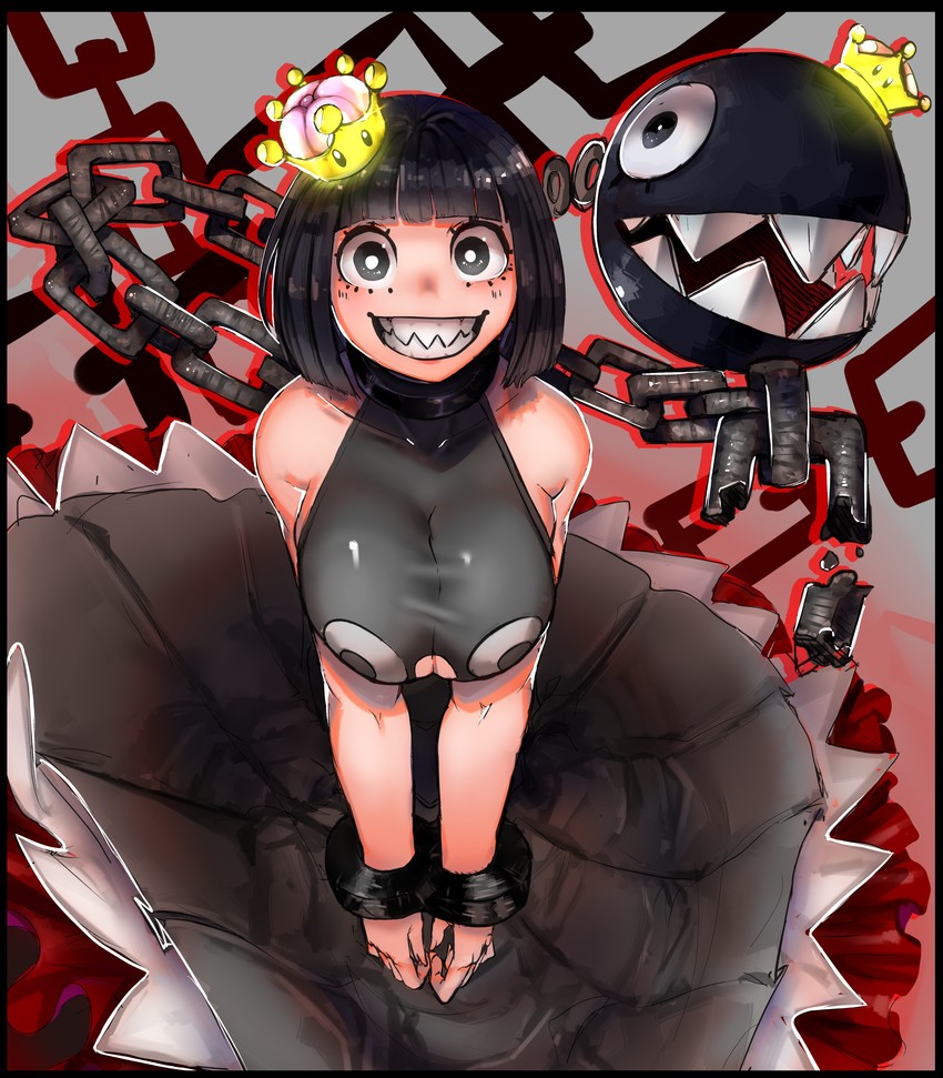 chain chomp and princess chain chomp (mario and 1 more) drawn by bananaconductor