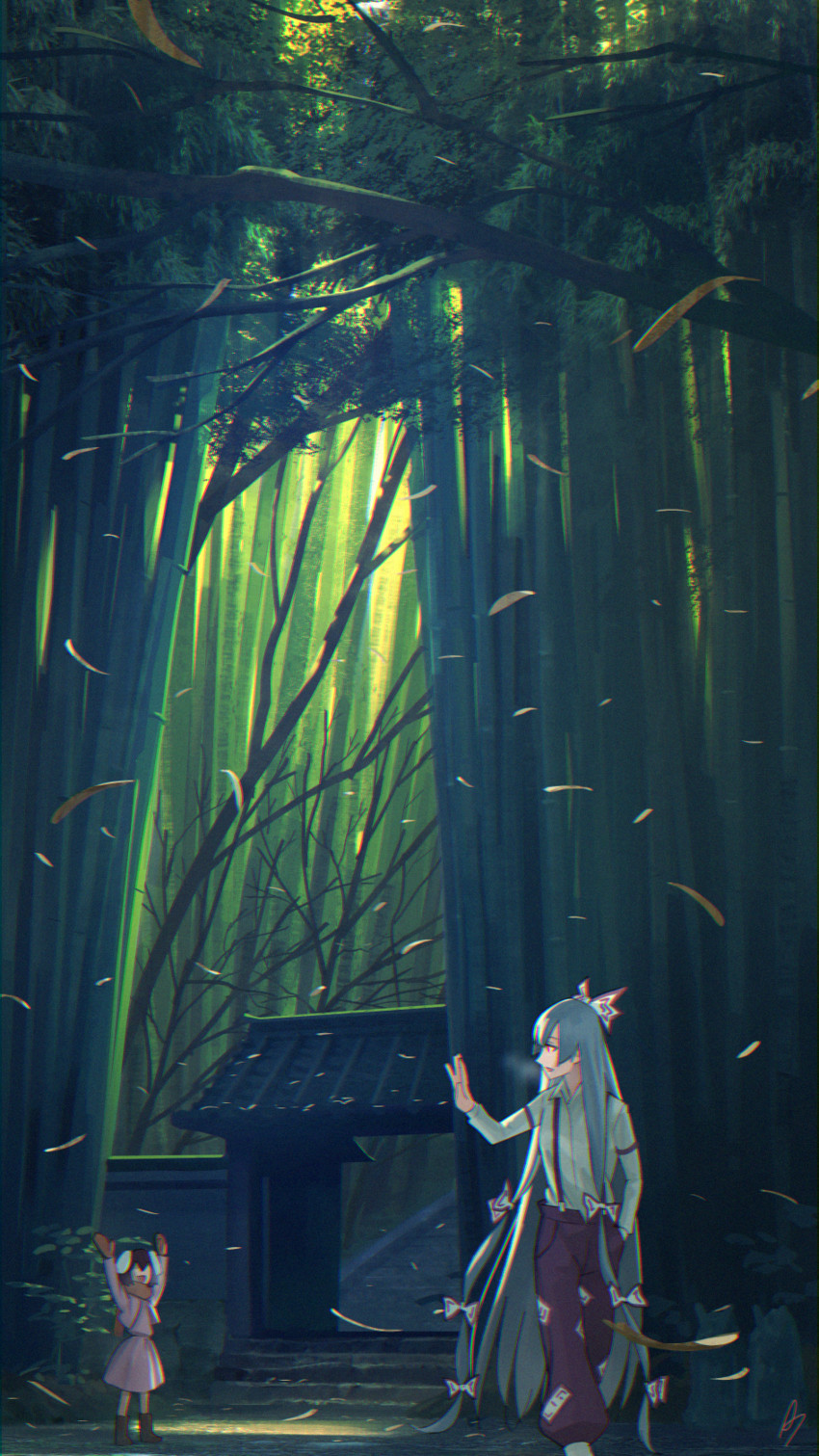 fujiwara no mokou and inaba tewi (touhou) drawn by amino_(tn7135)